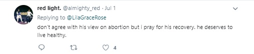 Image: Nice comment to dying teen who is prolife Twitter