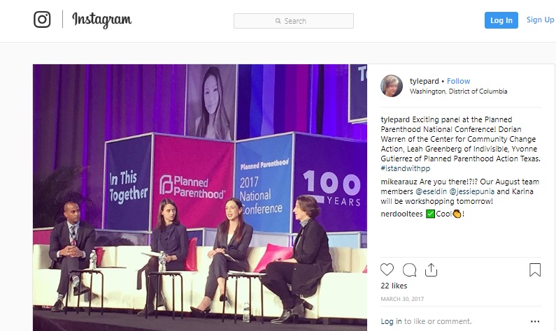 Image: Dorian Warren leader of Center for Community Change attends 2017 Planned Parenthood conference (Image credit: Instagram) 