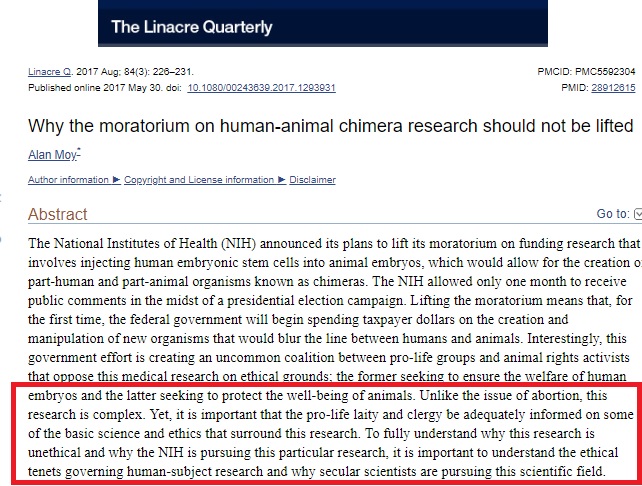 Image: Objection to animal human chimera research