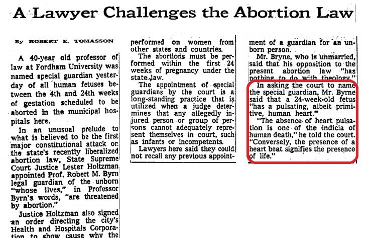 Image: Robert M Byrn challenges NY abortion (Image credit: NYT 12/4/1971)