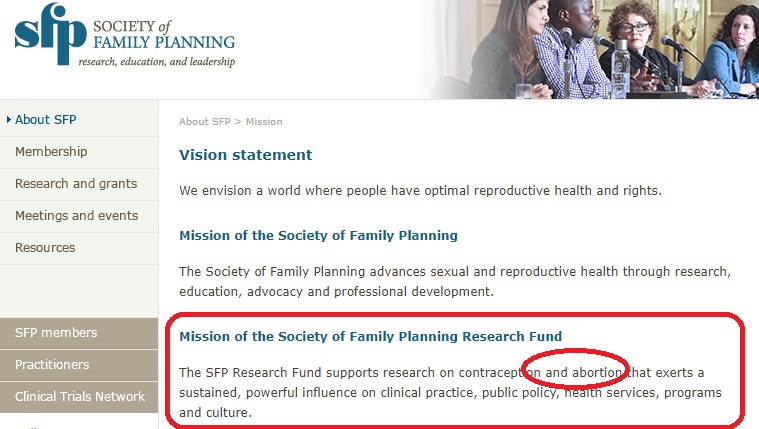Image: Society of Family Planning mission is abortion research