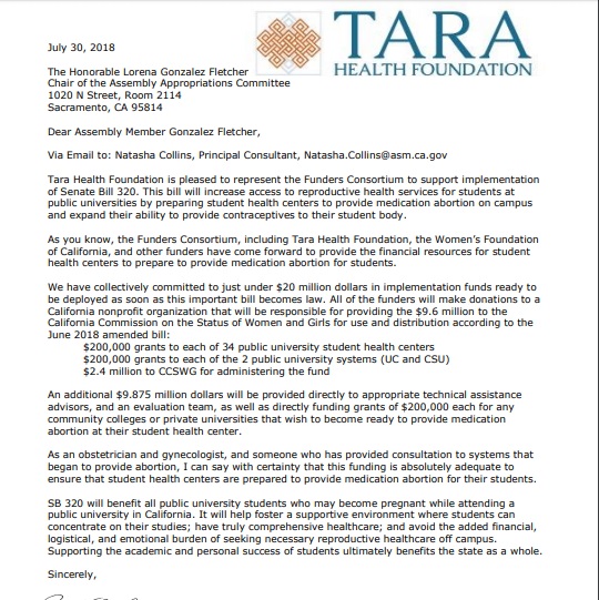 Image: TARA Health foundation funds abortion pill on college campus