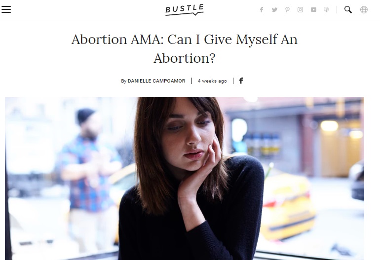 Bustle promotes self abortions