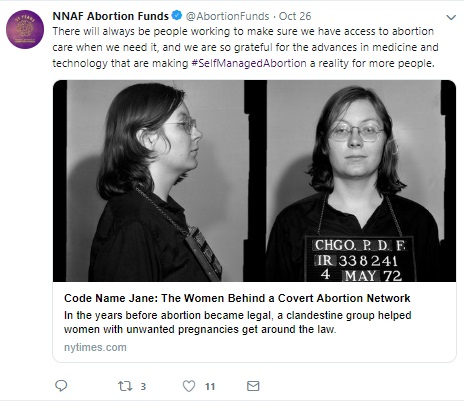 Image: NNAF on self managed abortions (Image: Twitter) 