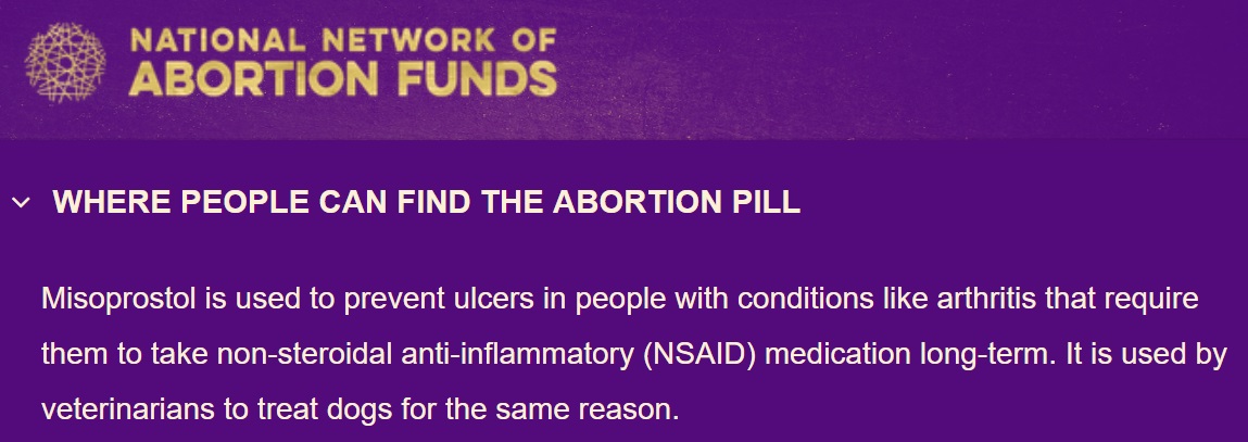 Image: NNAF tells women how to obtain Misoprostol