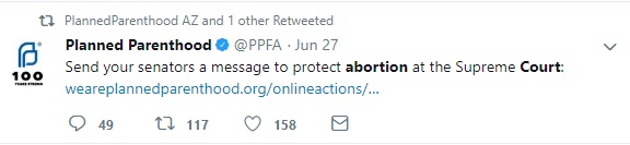 Image: Planned Parenthood to supporters protect abortion at SCOTUS (Image credit: PPFA on Twitter) 