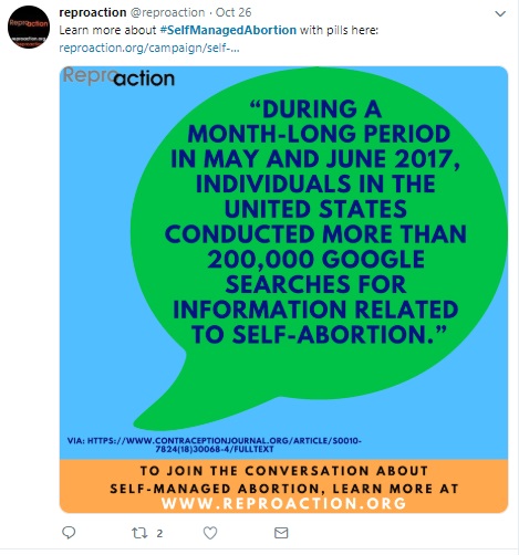 Image: Reproaction tweets self managed abortion (Image: Twitter) 