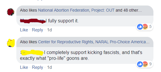 Abortion supporters condone violence against pro-lifer