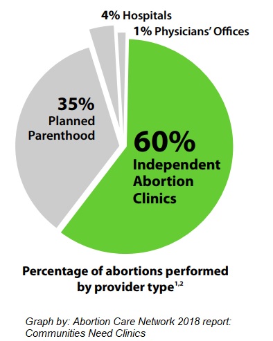 Image: Abortion Care Network graph on abortion percentage by provider type