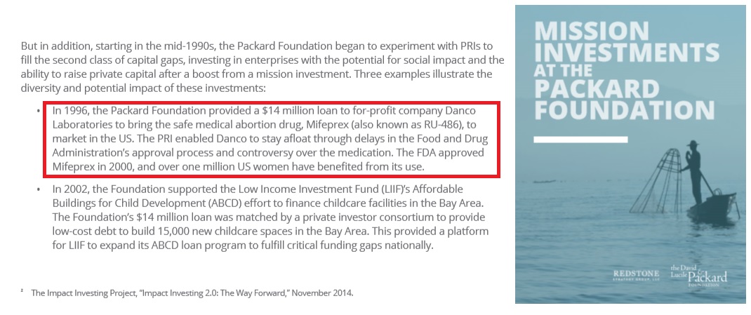 Image: Packard Foundation invested in abortion pill manufacturer DANCO (Image: David and Lucile Packard Foundation )