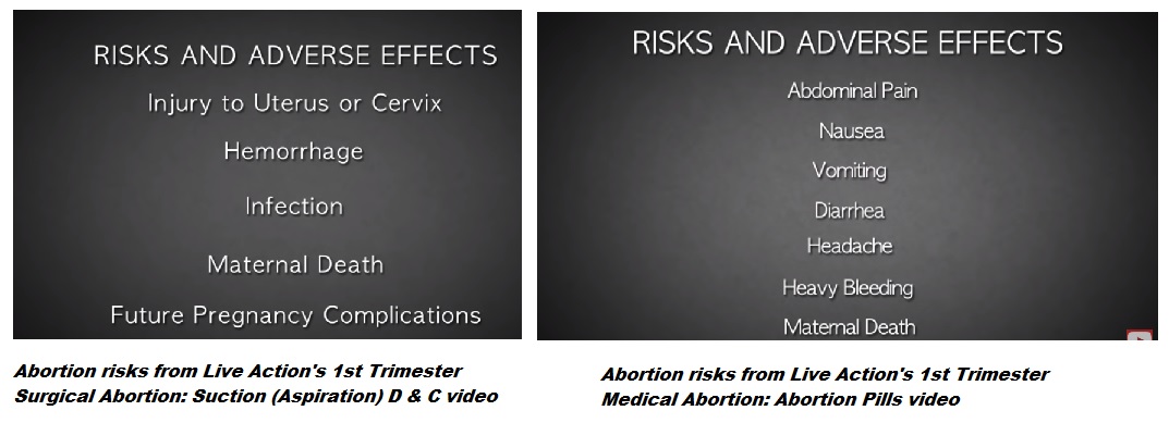 Image: Live Action abortion procedures video first trimester abortion risks
