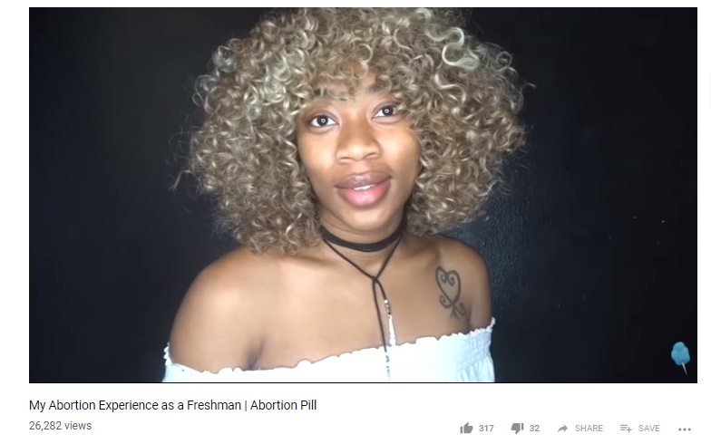 Image: Brittanys Room abortion story from YouTube as freshman (Image: Screen from YouTube video) 