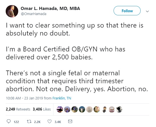 Image: Dr. Omar L Hamada MD on abortion (Image: Twitter)