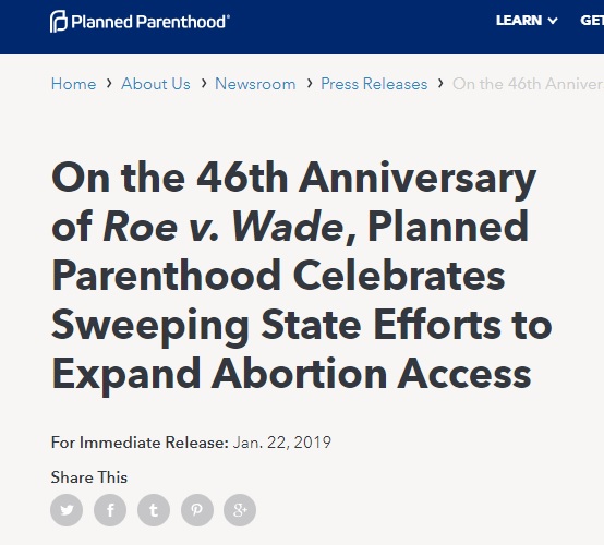 Image: Planned Parenthood celebrates expanding abortion 2019