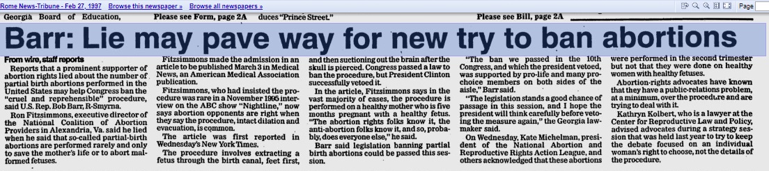 Image: Ron Fitzsimmons lied over partial birth abortions