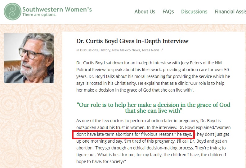 Image: Abortionist Curtis Boyd uses Late-Term abortion on website