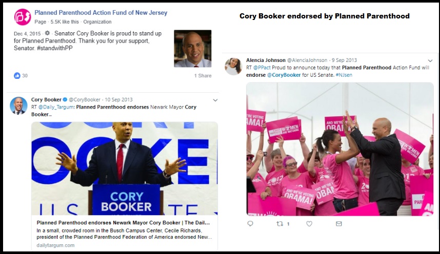 Image: Cory Booker endorsed by Planned Parenthood