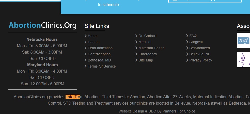 Image: Leroy Carhart Late-Term abortion on website