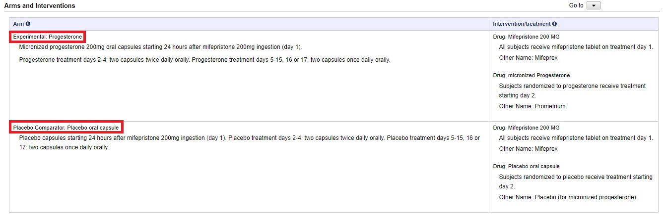 Image: Clinical Trial UC Davis PP and Creinin using Abortion pill reversal