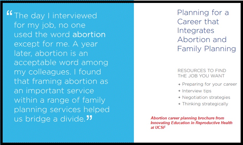 Image: Innovating Education Abortion Career Planning Brochure