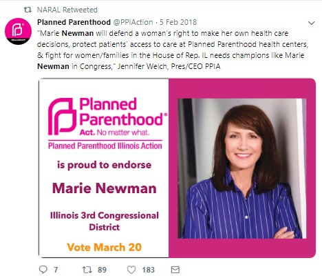 Image: Marie Newman Democrat Illinois Planned Parenthood supporter (Image: Twitter) 