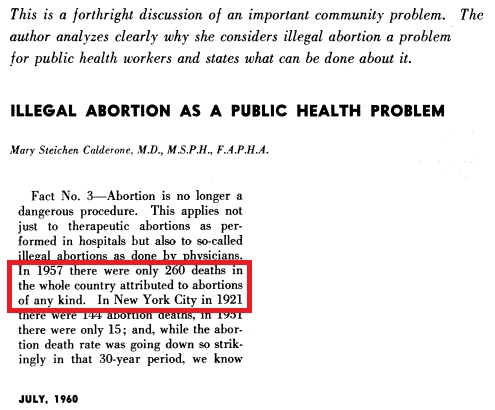 Image: Mary S Calderone former Planned Parenthood director 260 abortion deaths in US by 1957