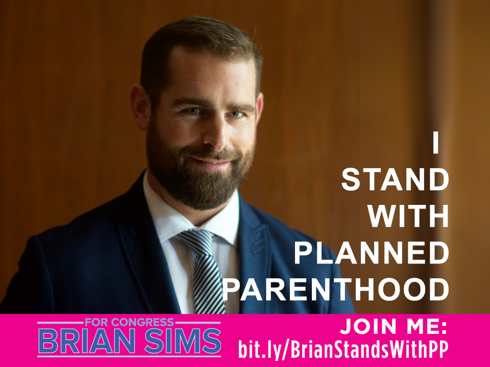 Image: Brian Sims supports Planned Parenthood (image Facebook) 