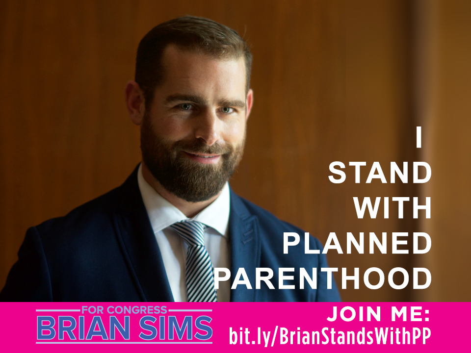 Image: Brian Sims supports Planned Parenthood (image Facebook)