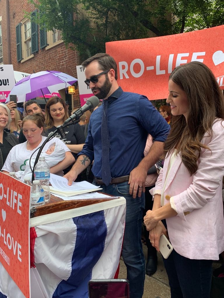 Image: Matt Walsh outside Planned Parenthood to call for Brian Sims to resign