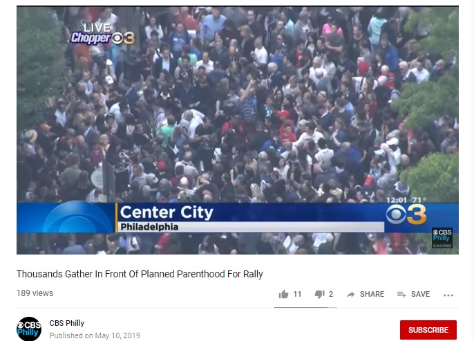 Image: Thousands of pro-life people gathered outside Planned Parenthood to call for Brian Sims to resign (Image: CBS Philly)