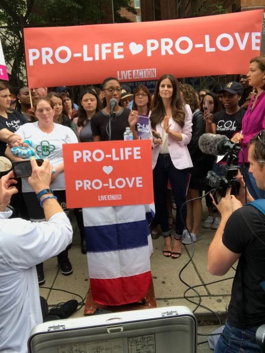 Image: Richara Krajewski outside Planned Parenthood to call for Brian Sims to resign