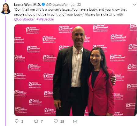 Image: Cory Booker June 2019 We Decide Forum w/ Planned Parenthood (Image: Twitter)