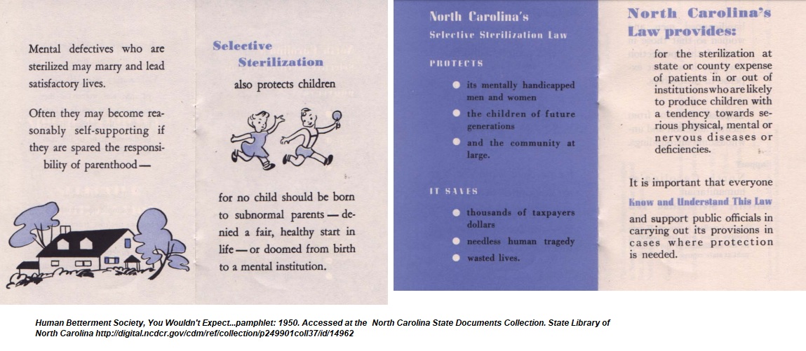 Image: Human Betterment Society pamphlet on sterilization in NC