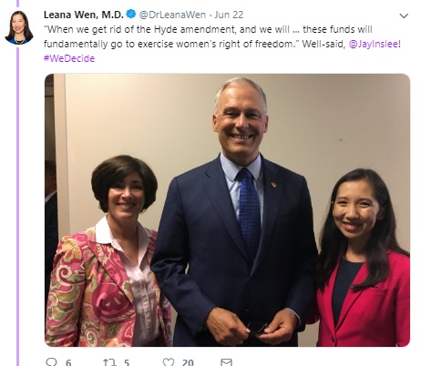 Image: Jay Inslee June 2019 We Decide Forum w/ Planned Parenthood (Image: Twitter) 