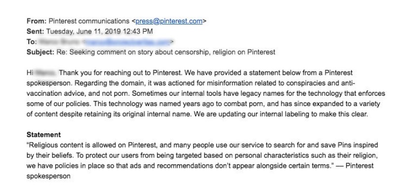 Image: Pinterest changes reasons for blocking pro-life group Live Action