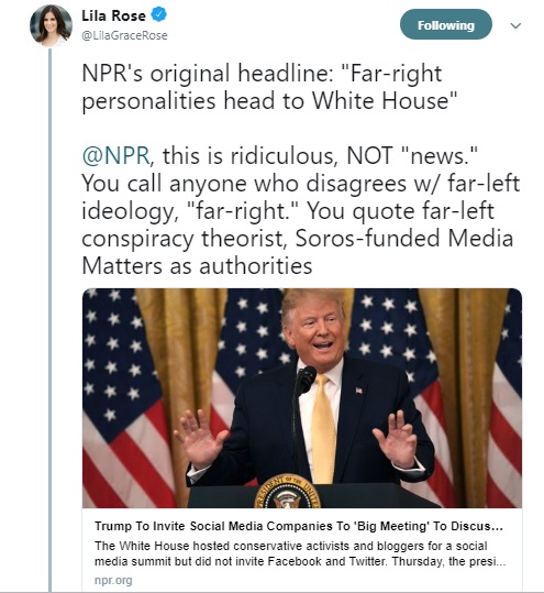 Image: Lila Rose criticizes NPR social media summit on censorship of pro-life (Image: Twitter) 