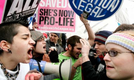 pro-lifers, pro-choices clash