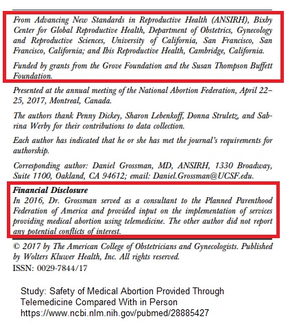 Image: Grossman abortion pill Study funded investor of Danco