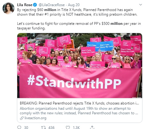 Image: Planned Parenthood defund $500 million (Image: Twitter) 