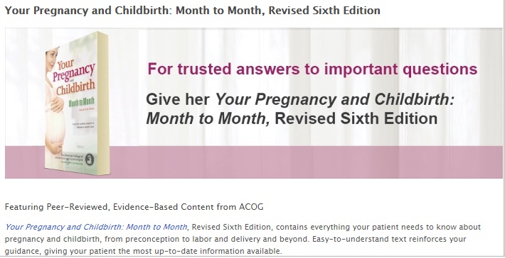 Image: ACOG book Your Pregnancy Month to Month 6th edition