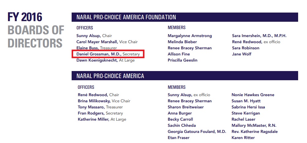 Image: Daniel Grossman is on board of NARAL 2016