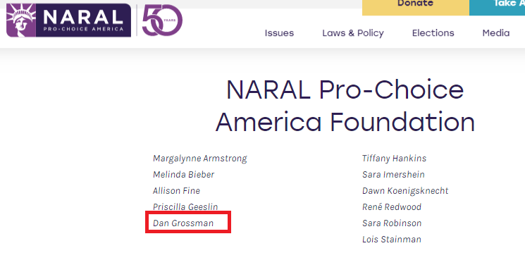 Image: Daniel Grossman is on board of NARAL