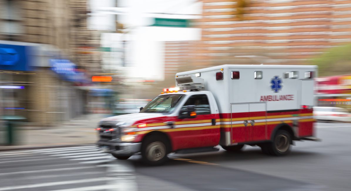 Ambulance Speeding in New York, Blurred Motion