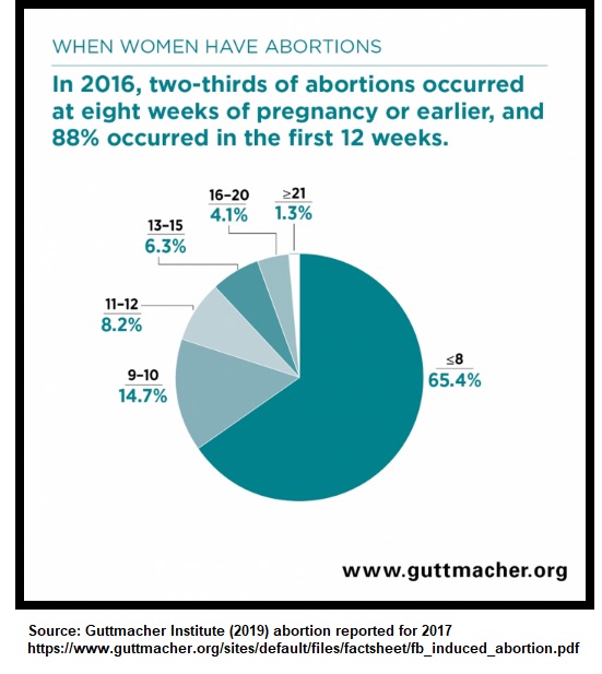 Image: Guttmacher 2016 abortion by trimester (Graph: Guttmacher Institute) 