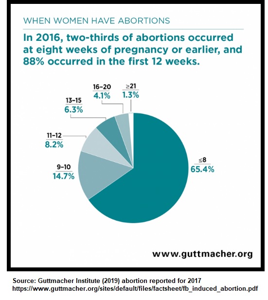 Image: Guttmacher 2016 abortion by trimester (Graph: Guttmacher Institute)