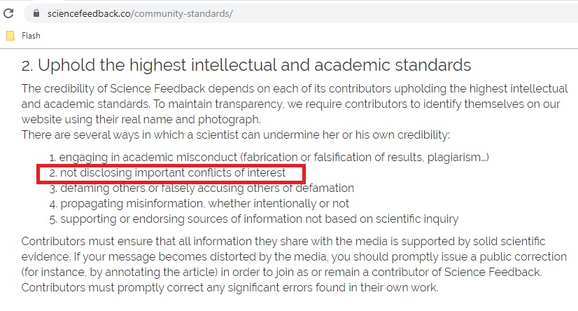 Image: HealthFeedback Community standards