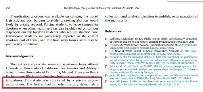 Image: Ushma Upadhyay abortion study anonymous funding