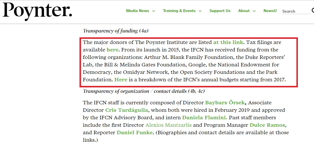Image: Poynter funded by abortion philanthropists accessed 09112019