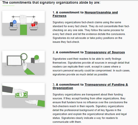 Image: Poynter's IFCN Commitment code of principles