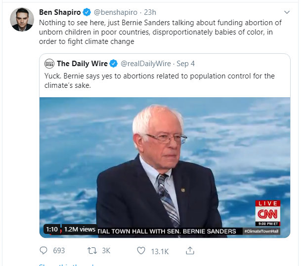 ben shapiro bernie sanders